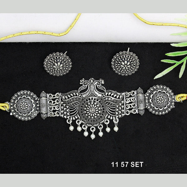 Mahavir Oxidised Plated Necklace Set