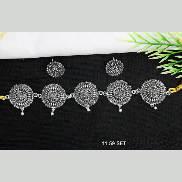 Mahavir Oxidised Plated Necklace Set