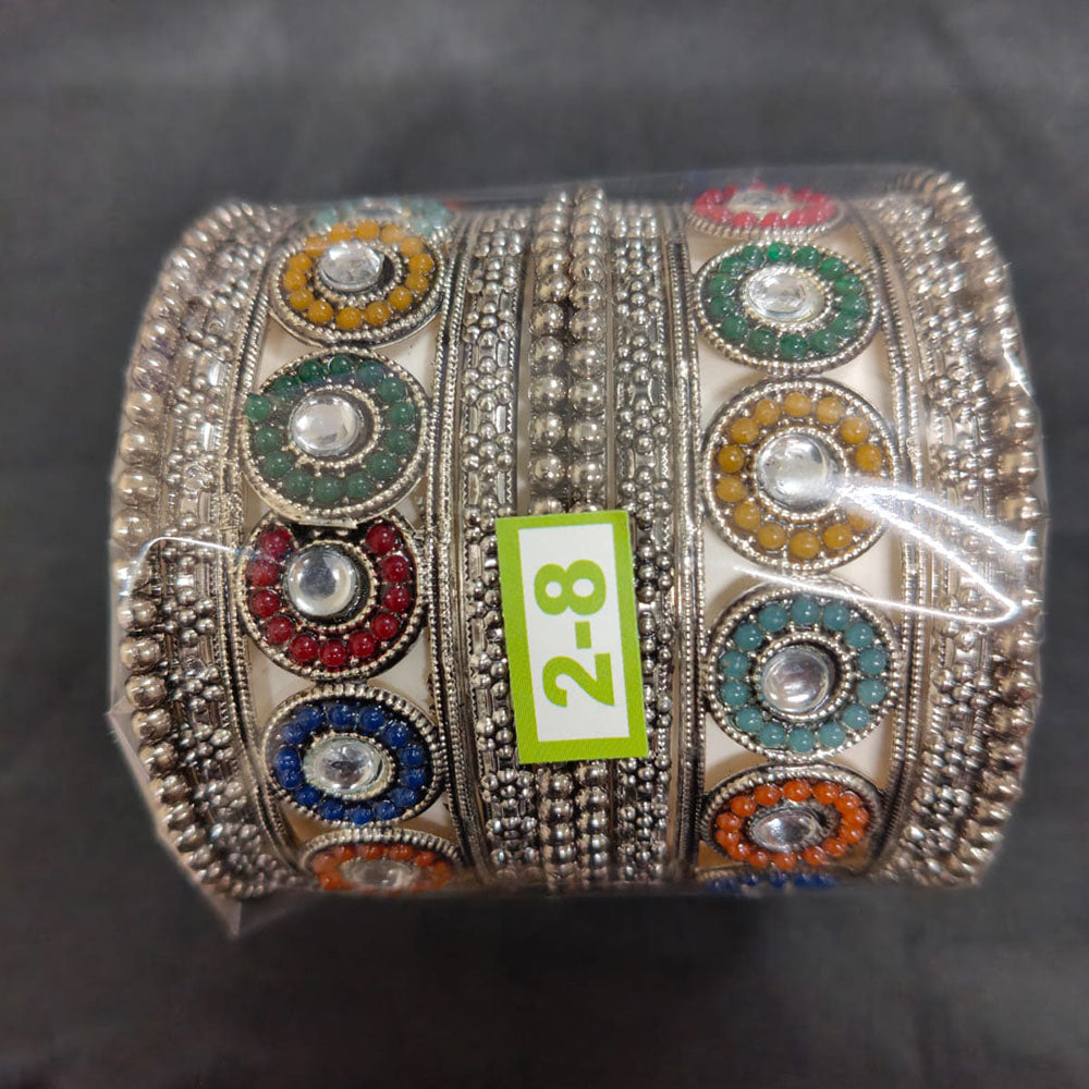 Shree Asha Bangles Crystal Stone And Bead Bangles Set