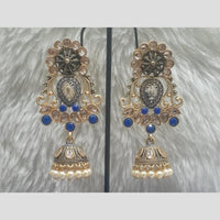 Infinity Jewels Gold Plated Crystal Stone And Meenakari Jhumki Earrings