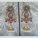 Infinity Jewels Gold Plated Crystal Stone And Meenakari Jhumki Earrings