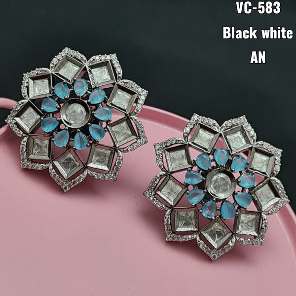 Vivah Creation Silver Plated Studded Earrings