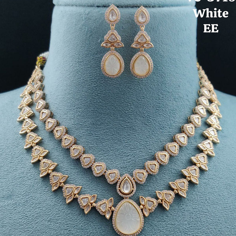 Vivah Creations Gold Plated Reverse AD Necklace Set