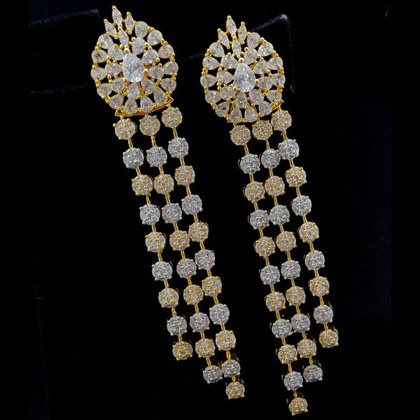 Vivah Creations  Gold Plated AD Dangler Earrings