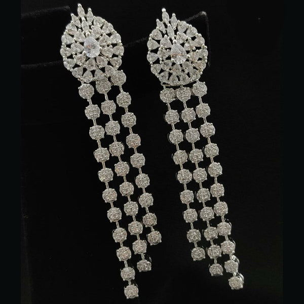 Vivah Creations  Silver  Plated AD Dangler Earrings