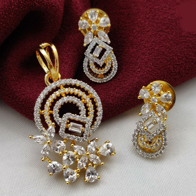 Vivah Creations  Gold Plated  AD Pendant Set