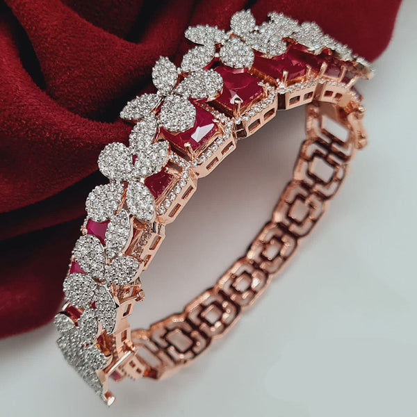 Vivah Creations Rose Gold Plated American Diamond  Bracelet