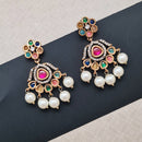 Vivah Creations Gold Plated Polki Kundan And Pearl Dangler Earrings