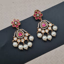 Vivah Creations Gold Plated Polki Kundan And Pearl Dangler Earrings