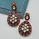 Vivah Creations Gold Plated Polki Kundan And Meenakari Dangler Earrings