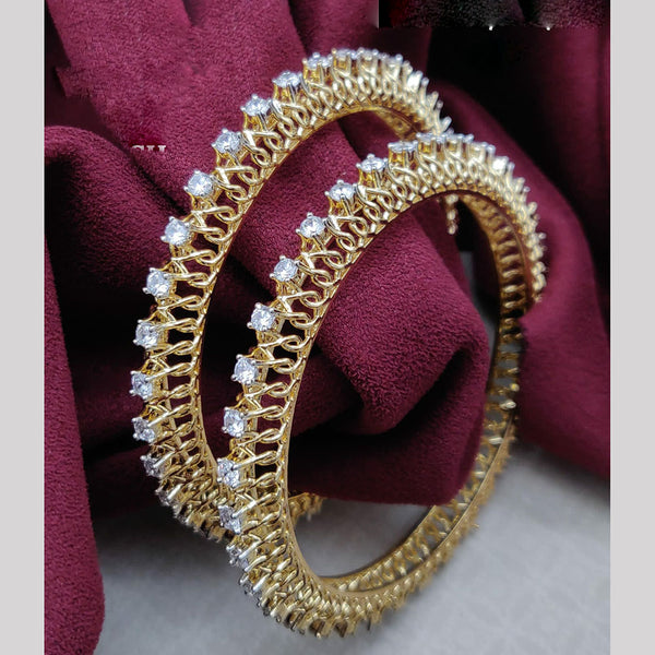 Vivah Creations Gold Plated American Diamond  Bangle Set