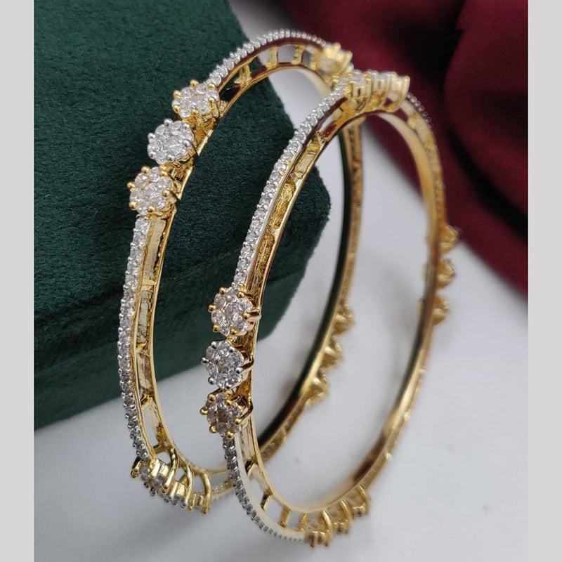 Vivah Creations Gold Plated American Diamond  Bangle Set