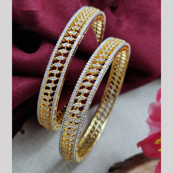 Vivah Creations Gold Plated American Diamond  Bangle Set