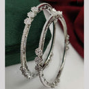 Vivah Creations Silver Plated American Diamond  Bangle Set