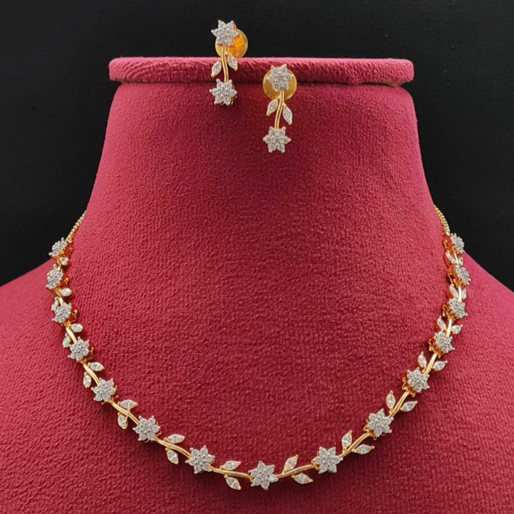 Vivah Creations Gold Plated Austrian Stone Necklace Set