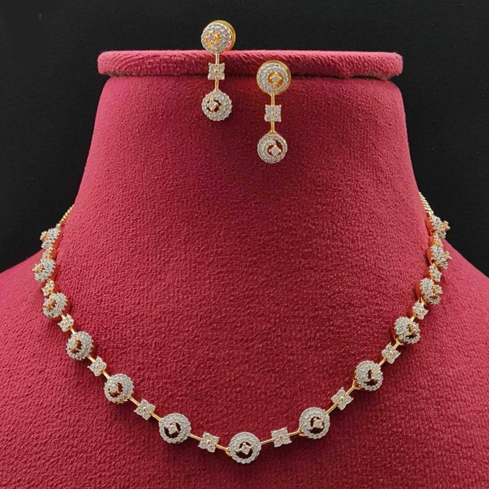 Vivah Creations Gold Plated Austrian Stone Necklace Set