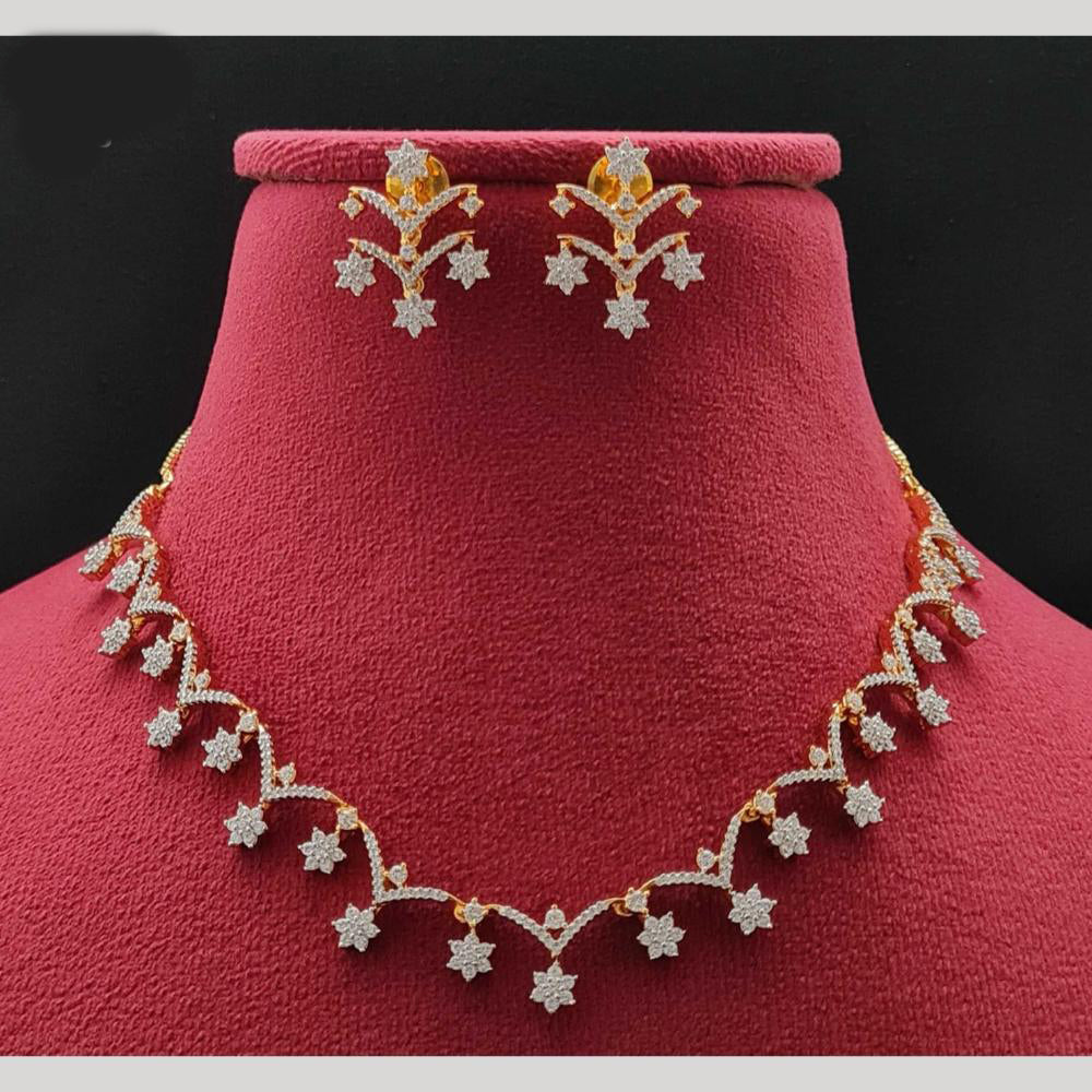 Vivah Creations Gold Plated Austrian Stone Necklace Set
