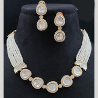 Vivah Creations Gold Plated Crystal And Pearl Necklace Set