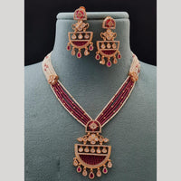 Vivah Creations Gold Plated Polki Kundan And Pearl Necklace Set