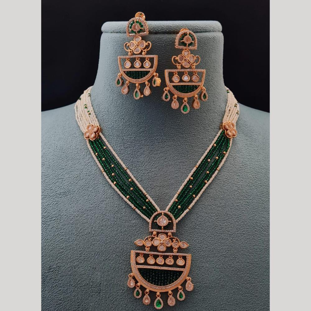 Vivah Creations Gold Plated Polki Kundan And Pearl Necklace Set