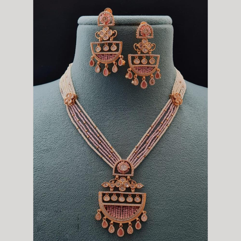 Vivah Creations Gold Plated Polki Kundan And Pearl Necklace Set