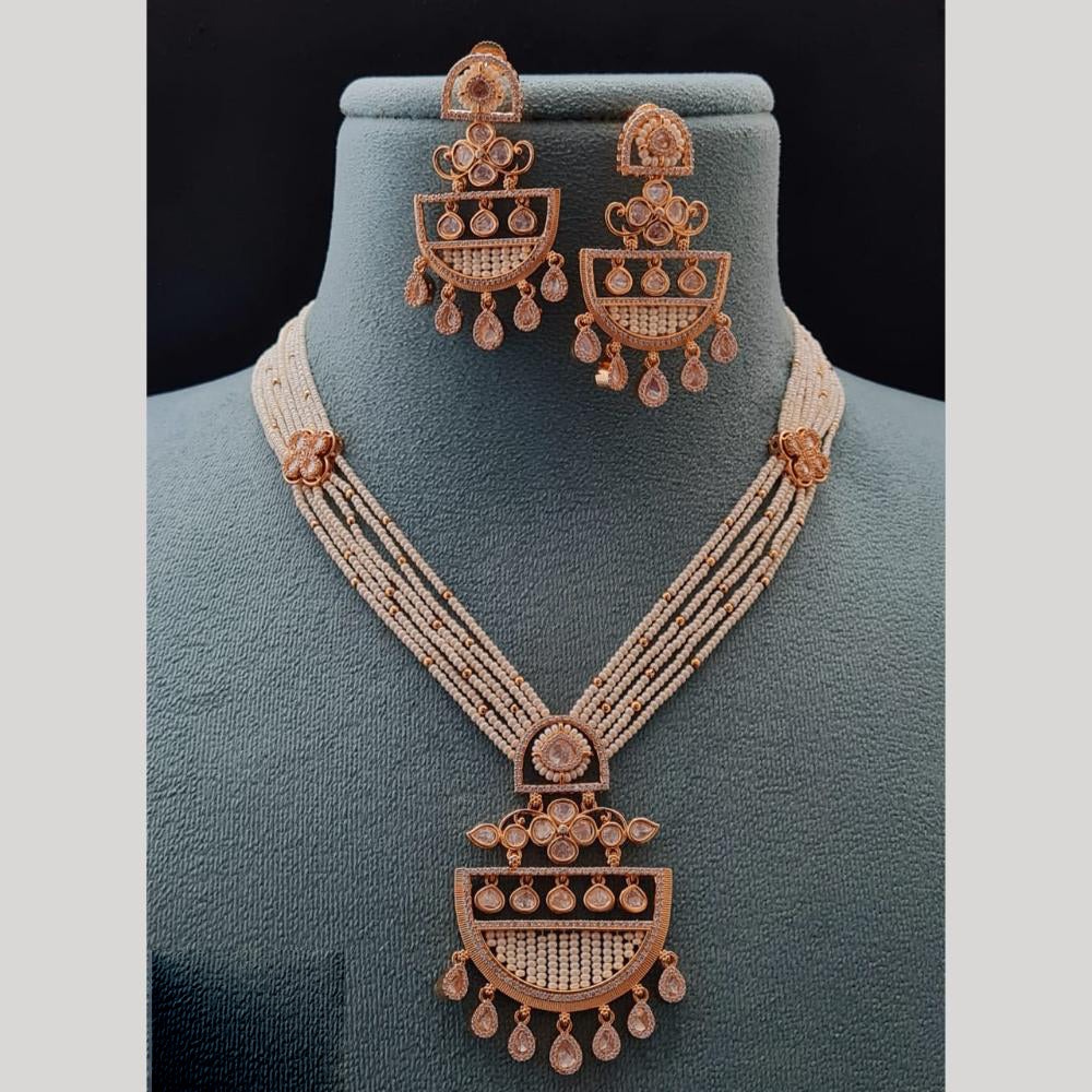 Vivah Creations Gold Plated Polki Kundan And Pearl Necklace Set