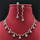 Vivah Creations Silver Plated Austrian Stone Necklace Set