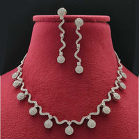 Vivah Creations Silver Plated Austrian Stone Necklace Set