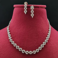Vivah Creations Silver Plated Austrian Stone Necklace Set