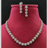 Vivah Creations Silver Plated Austrian Stone Necklace Set