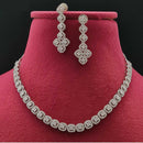 Vivah Creations Silver Plated Austrian Stone Necklace Set