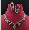 Vivah Creations Silver Plated Austrian Stone Necklace Set