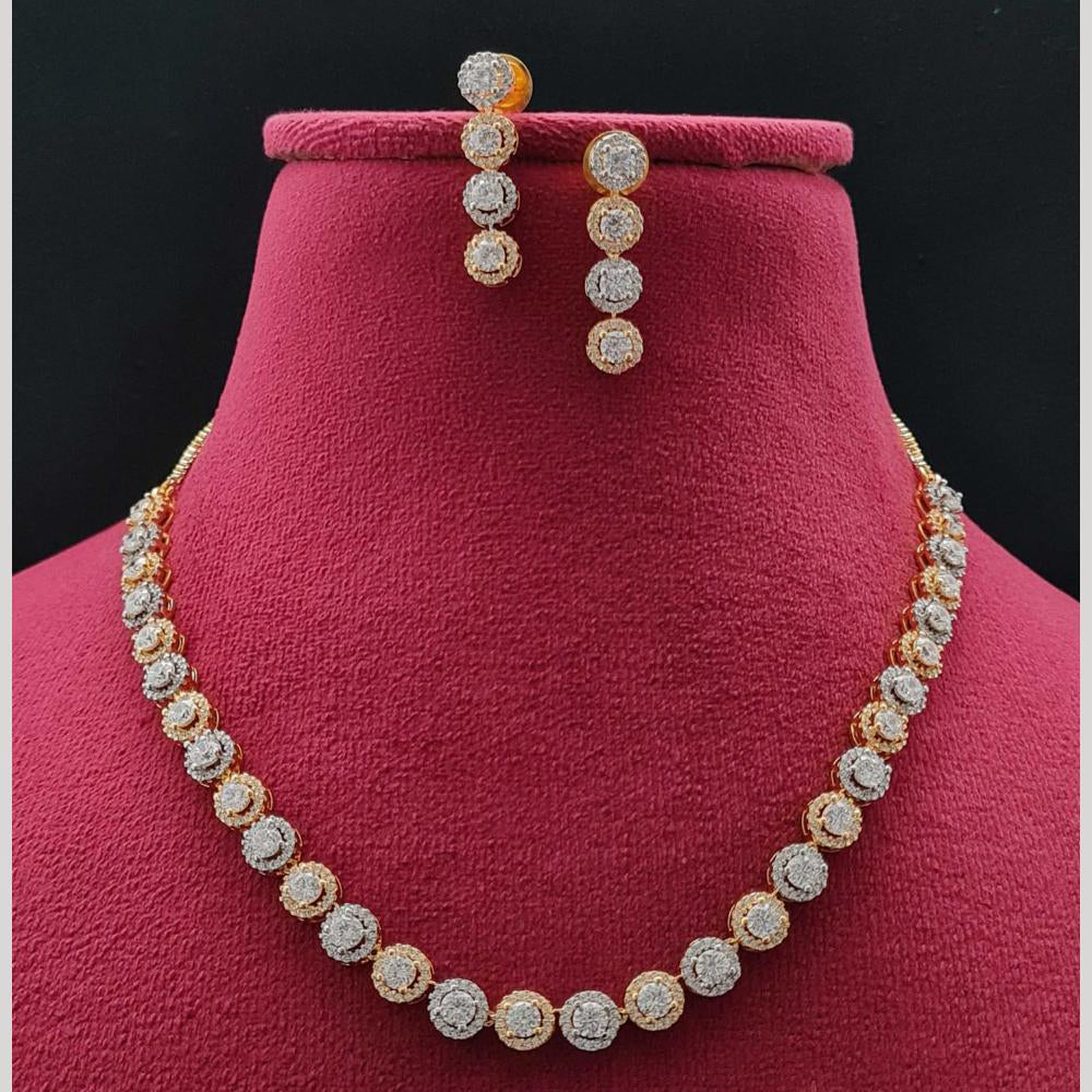 Vivah Creations 2 Tone Plated Austrian Necklace Set