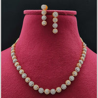Vivah Creations 2 Tone Plated Austrian Necklace Set