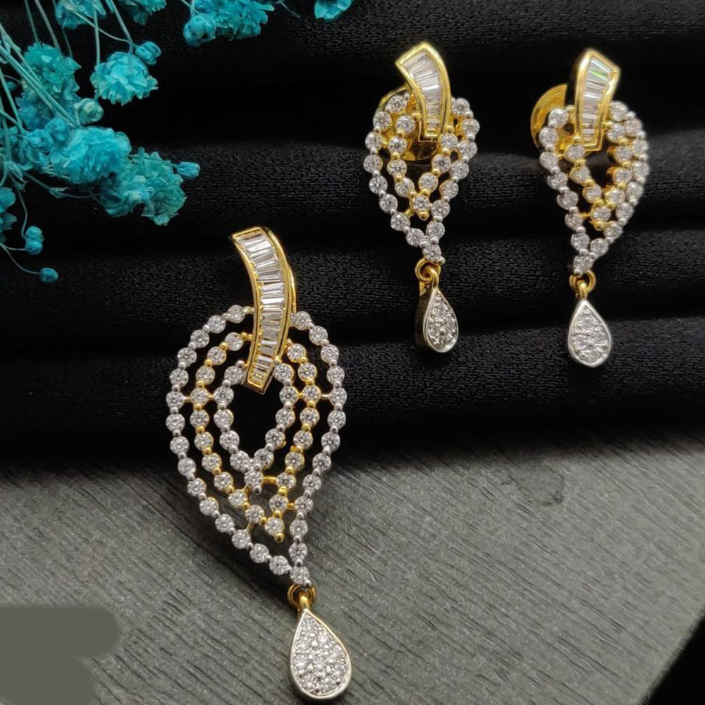 Vivah Creations Gold Plated Austrian Stone Pendant Set