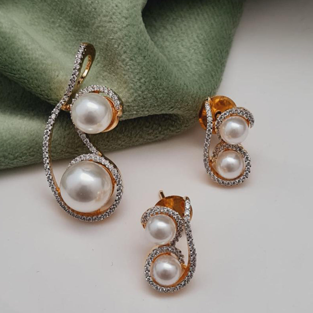 Vivah Creations Gold Plated Austrian Stone Pendant Set