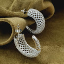 Vivah Creation Silver Plated Austrian Stone Stud Earrings