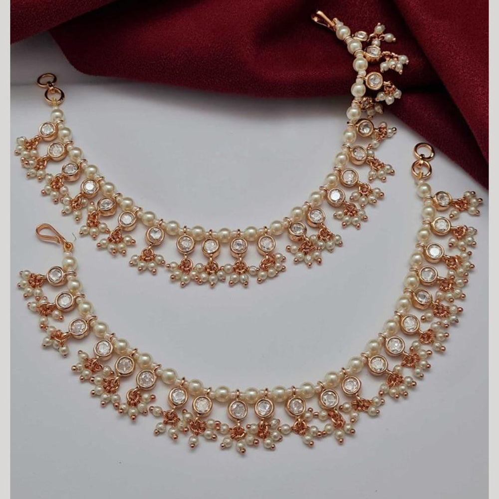 Vivah Creation Polki Kundan And Pearl Kan chain