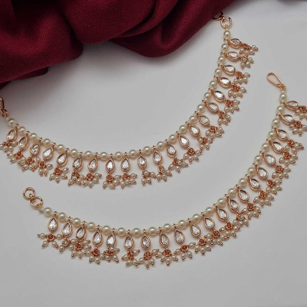 Vivah Creation Polki Kundan And Pearl Kan chain