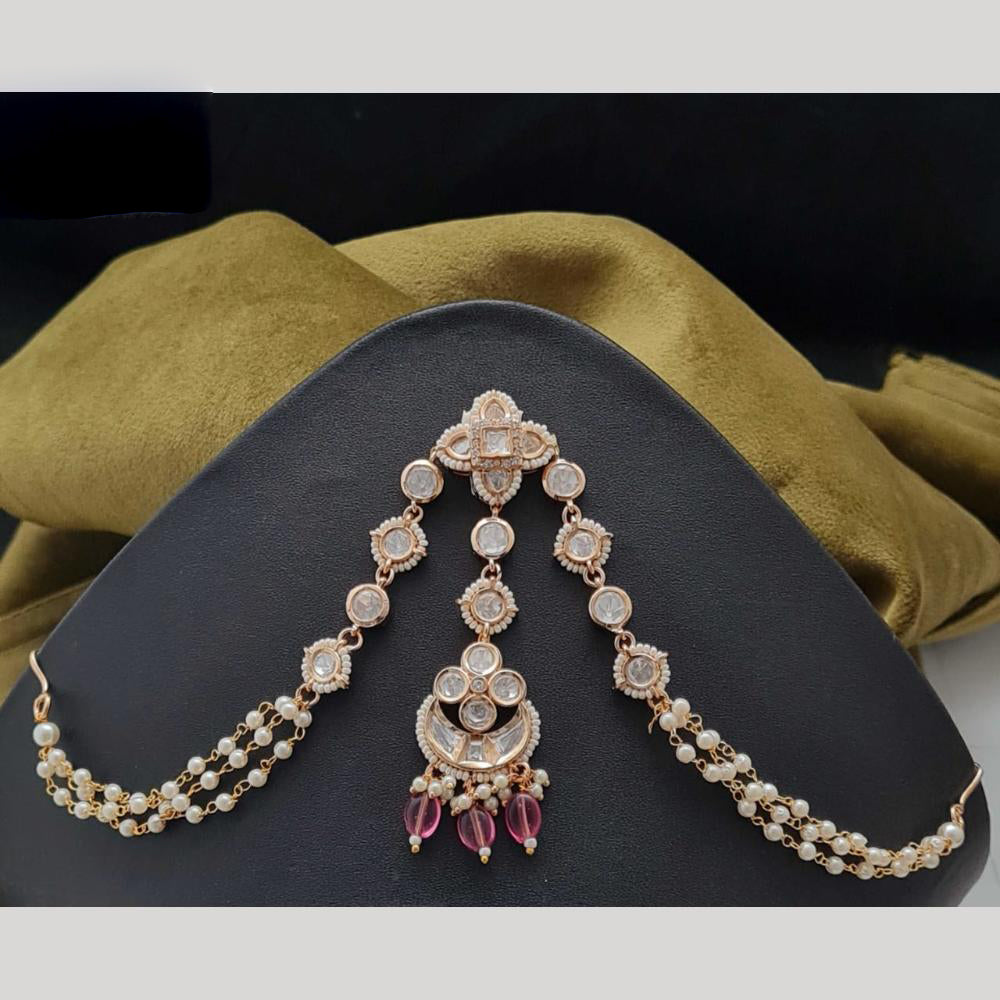 Vivah Creation Polki Kundan And Pearl Damini Maang Tikka