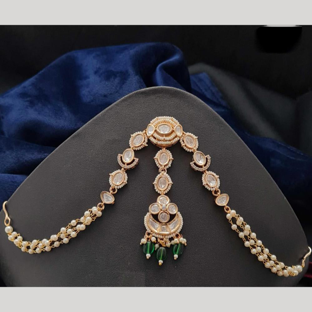 Vivah Creation Polki Kundan And Pearl Damini Maang Tikka