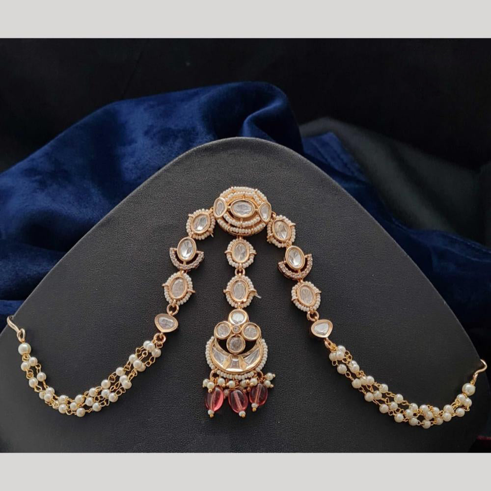 Vivah Creation Polki Kundan And Pearl Damini Maang Tikka
