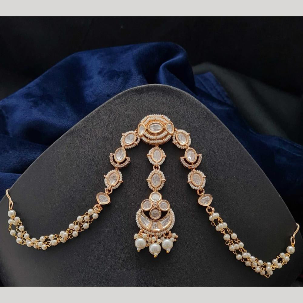 Vivah Creation Polki Kundan And Pearl Damini Maang Tikka