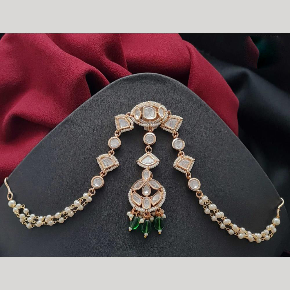 Vivah Creation Polki Kundan And Pearl Damini Maang Tikka