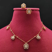 Vivah Creations Gold Plated Polki Kundan Necklace Set