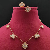 Vivah Creations Gold Plated Polki Kundan Necklace Set