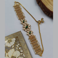 Vivah Creations Gold Plated Pota Stone Adjustable Bracelet