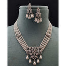 Vivah Creations Premium American Diamond Designer Pearl Necklace Set