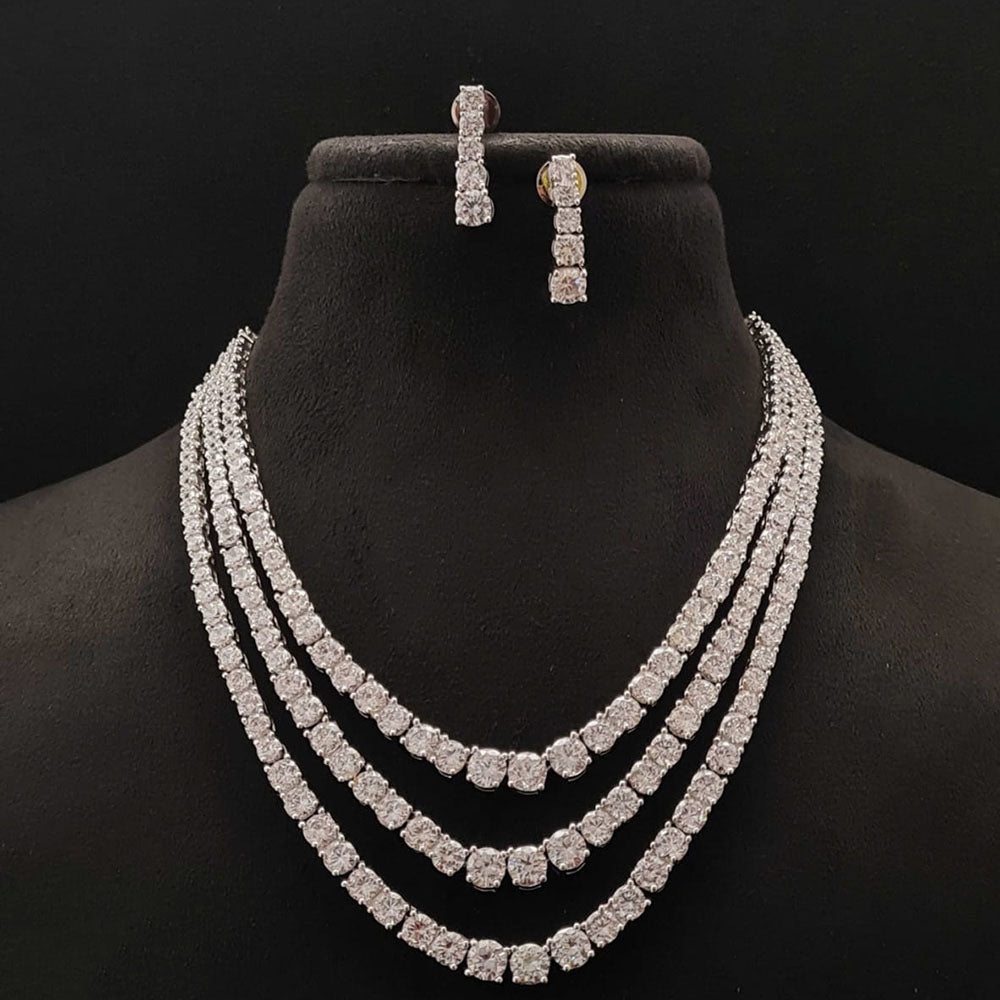 Vivah Creations Premium American Diamond Designer Necklace Set