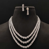 Vivah Creations Premium American Diamond Designer Necklace Set